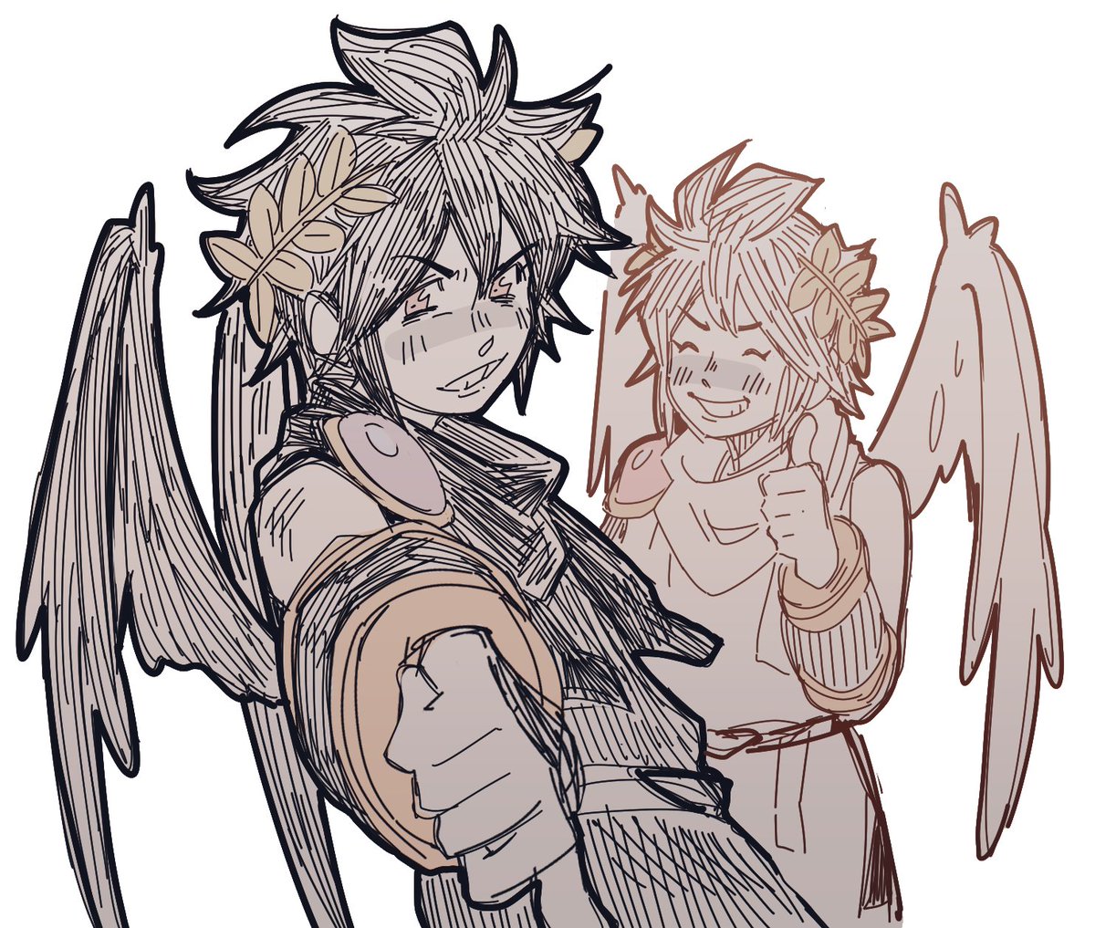 doodle of my dumb sons before i work #kidicarus