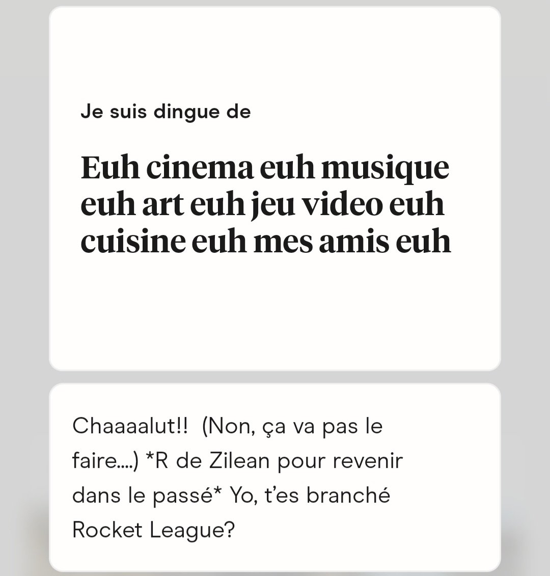 J’ai eu une illumination, c’est bon cette fois ci je sur que ça va marcher