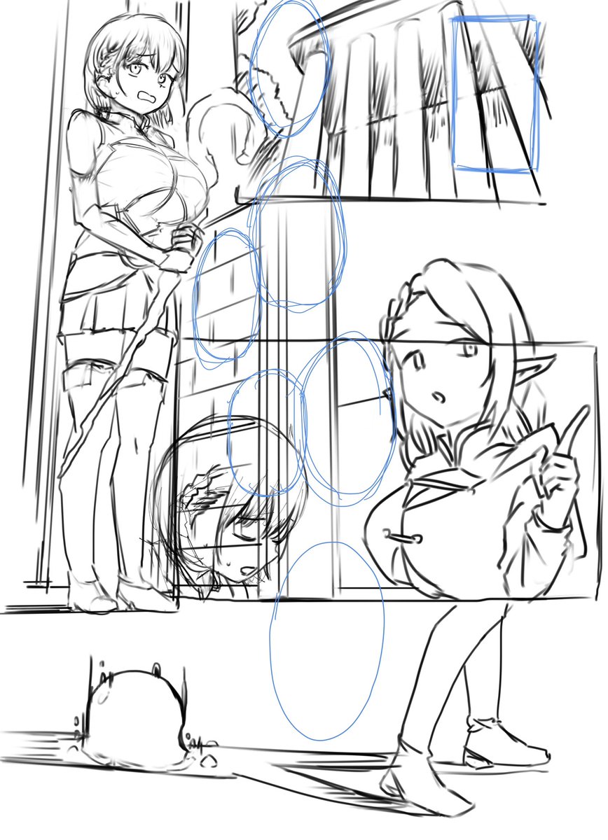 上手くまとまらず放ったらかしていた異世界ズリリ4のネームを新しく描き直してます〜 