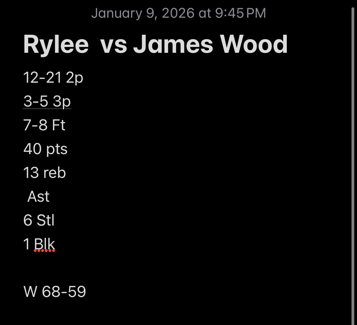 ryleebakerr1's tweet photo. 🚨40 points!- 14 rebounds 6 steals🚨 https://t.co/Jt4thyk76j