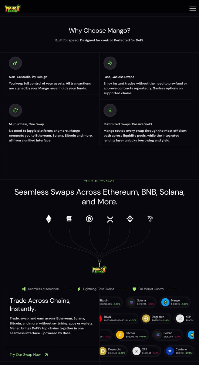 0xmangoswap's tweet photo. 1) $MANGO Swap 101

•Non-Custodial by Design https://t.co/nRTe7iPhrJ