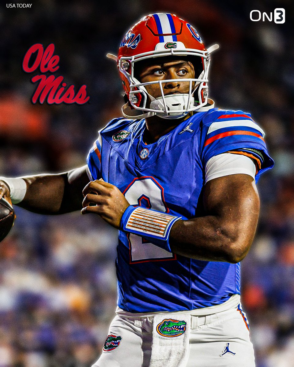 On3sports's tweet image. NEW: Florida transfer QB DJ Lagway will visit Ole Miss this weekend, @PeteNakos and @Hayesfawcett3 report. 

on3.com/news/florida-t…