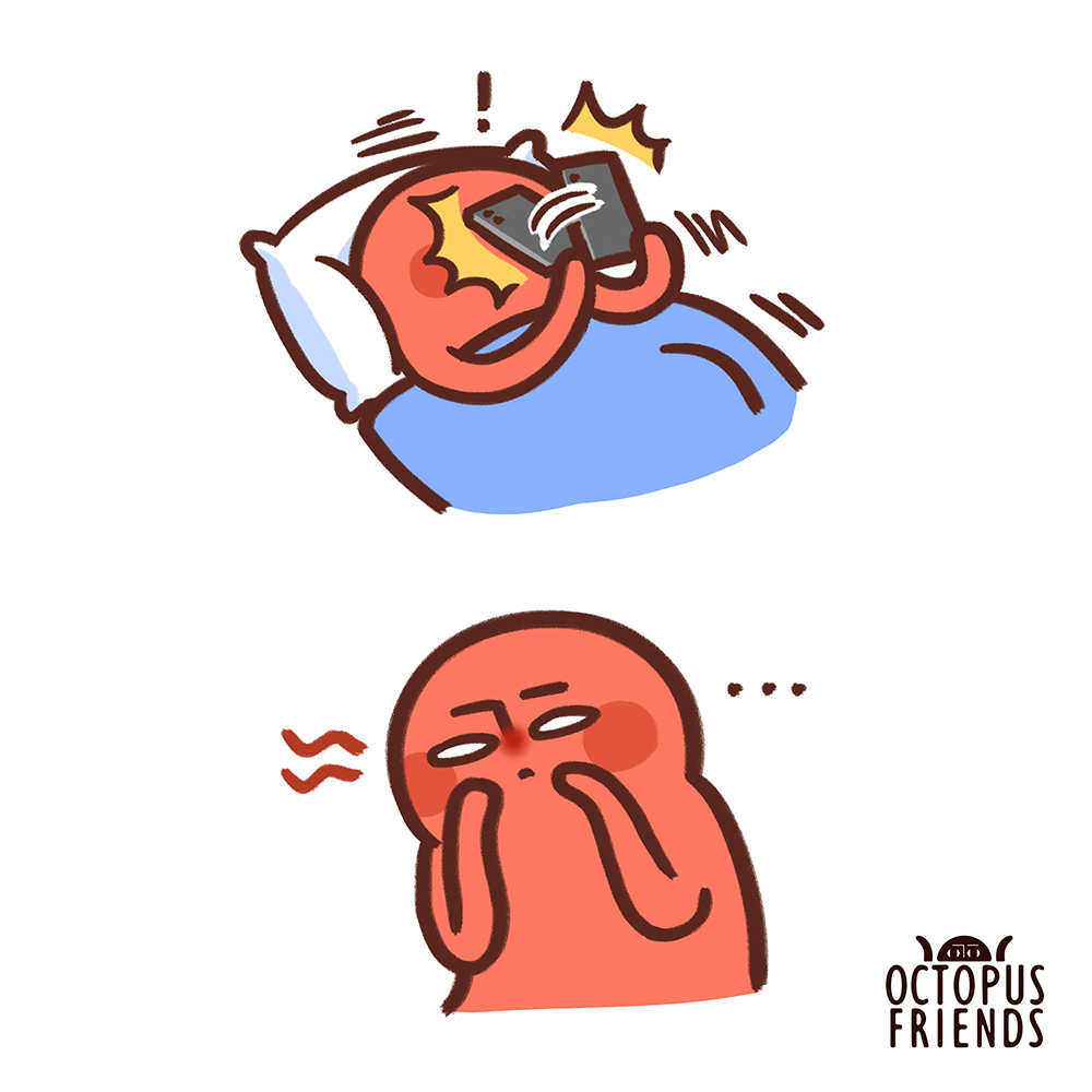 2026年第一重擊！手機的降臨！📱💥
現在鼻樑被重擊的地方都紅腫起來，遲一點應該就變瘀青…
以前都有看手機看到睡著而手機砸下來的經驗，但被砸傷鼻子還是頭一次…👃