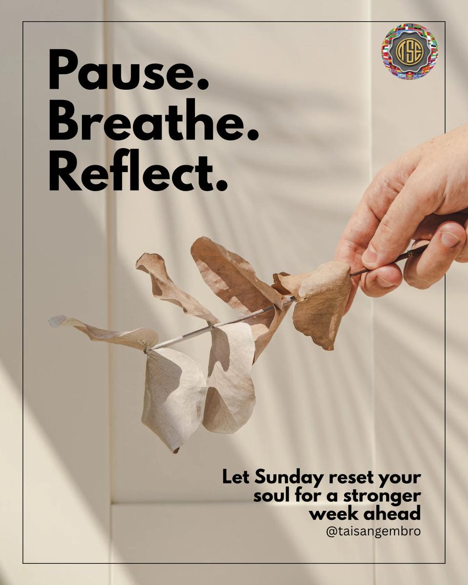 SUNDAY RESET ✨
Pause.
Breathe.
Reflect.
Let Sunday restore your soul and prepare you for a stronger, more focused week ahead. 🤍
#SundayReset #SlowDown #MindfulMoments #NewWeekEnergy #PeaceWithin