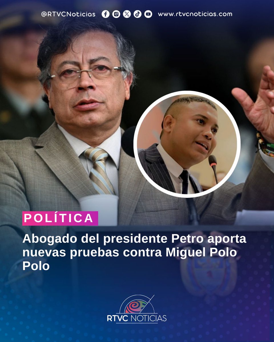 #Justicia | El abogado del presidente <a href="/petrogustavo/">Gustavo Petro</a>, Alejandro Carranza, radicó ante la Sala de Instrucción de la Corte Suprema un memorial con nuevas pruebas dentro del proceso penal contra el representante Miguel Polo Polo, por presuntos delitos derivados de publicaciones en la