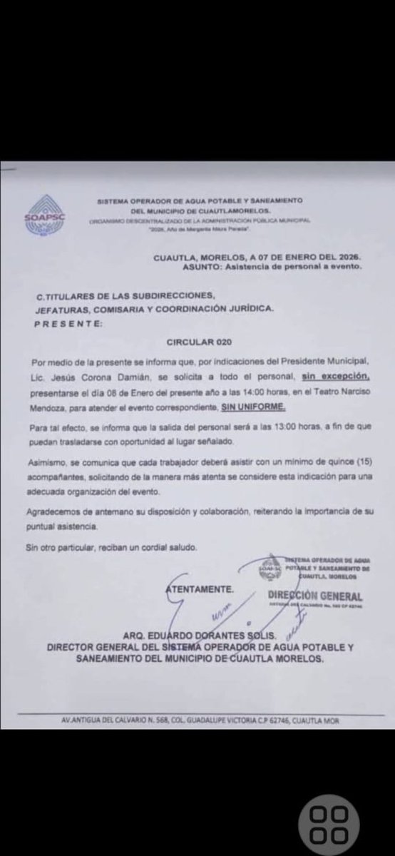 regionalmorelos's tweet image. 🚨 Denuncian presión del gobierno de Cuautla: empleados municipales serían obligados a asistir al informe del alcalde Jesús Corona Damián y llevar acompañantes por “cuota”.

#Cuautla #AbusoDePoder #Morelos 🚨📢

elregional.com.mx/los-burocratas…