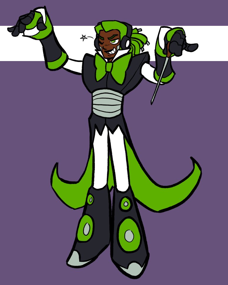 CinderDuck's tweet photo. Composer Man, aka Green! A beacon of the classical arts in the city, he helps manage the art museum and preforms shows for the citizens. While his main focus is the classics, that doesn't mean he's not an advocate for art in all it's forms! https://t.co/gVpq4qOjor