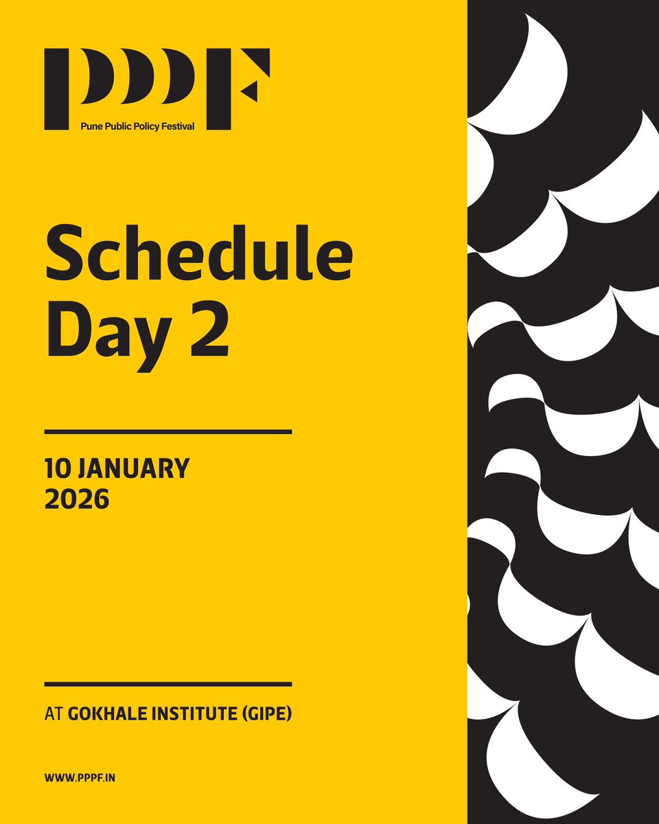 PunePPF's tweet photo. From institutional reform and governance to innovation, education, and communities, Day 2 continues the conversations that began on Day 1. Explore the lineup and plan your sessions for the day.
#PPPF2026 #IdeasInAction #CollectiveLearning #Pune https://t.co/3XIkKX47CW