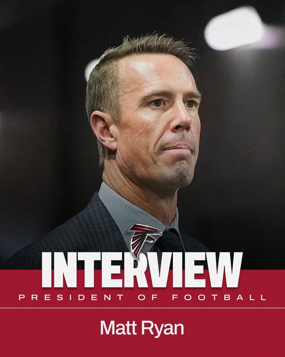 AtlantaFalcons's tweet image. We have completed an interview with Matt Ryan for our president of football position atlfal.co.nz/4qeWt0F