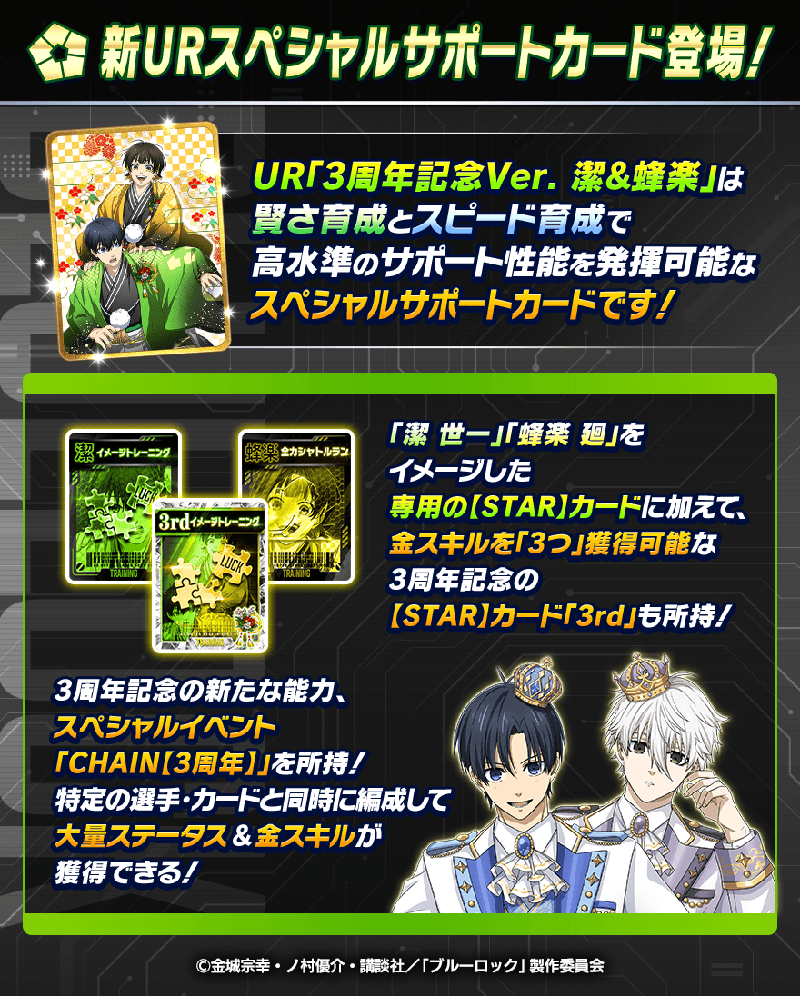 ブルーロック 3周年記念ver. 潔 & 蜂楽 トレーディングカード PWC ブルーロック 3周年記念ver. 潔 & 蜂楽 トレーディングカード PWC