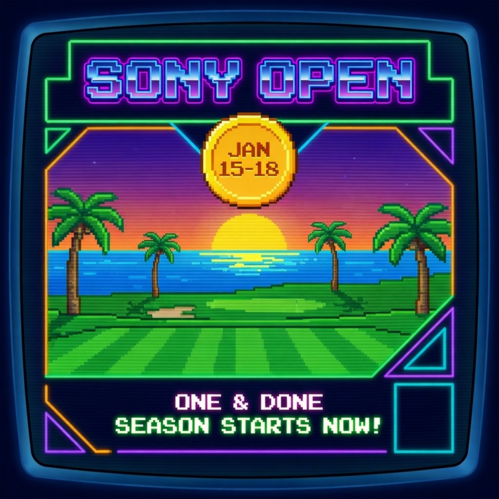 1nDoneOptimizer's tweet photo. Sony Open field is locked 🔒

Full field projections, top plays and full-season roadmap are live on One &amp; Done Optimizer. https://t.co/G0x3oiUwiE