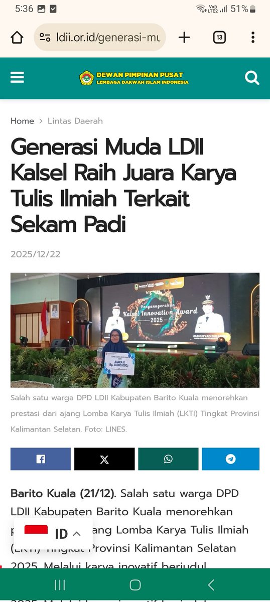 NunuNoerTri's tweet photo. Hebat ya generus #ldii https://t.co/JNqxUaOkiu