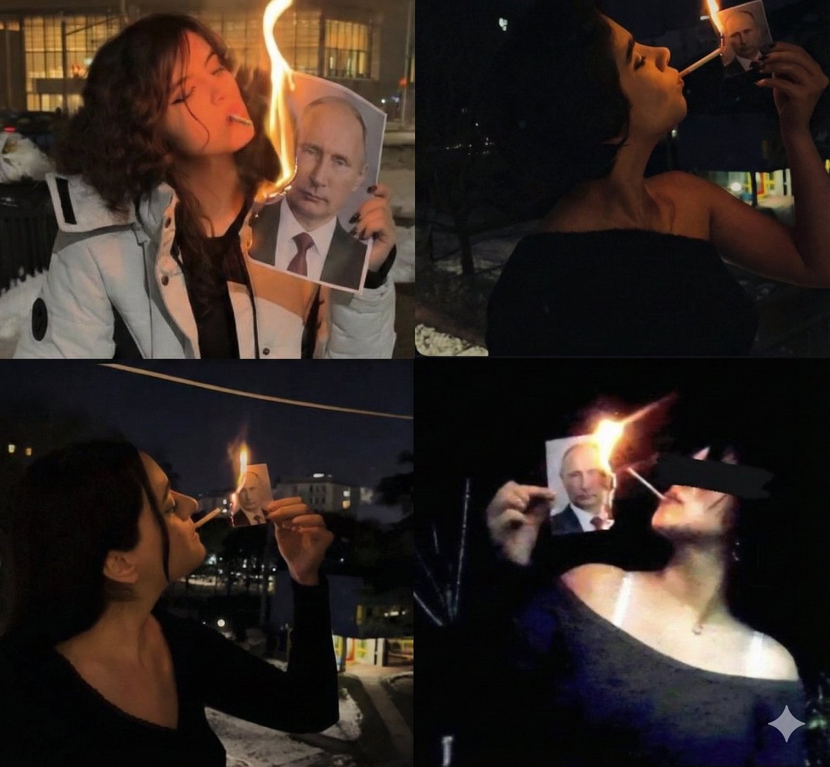 Наступит день и молодые девушки на улицах российских городов будут точно так же жечь портреты спрятавшегося в бункере престарелого геостратега.