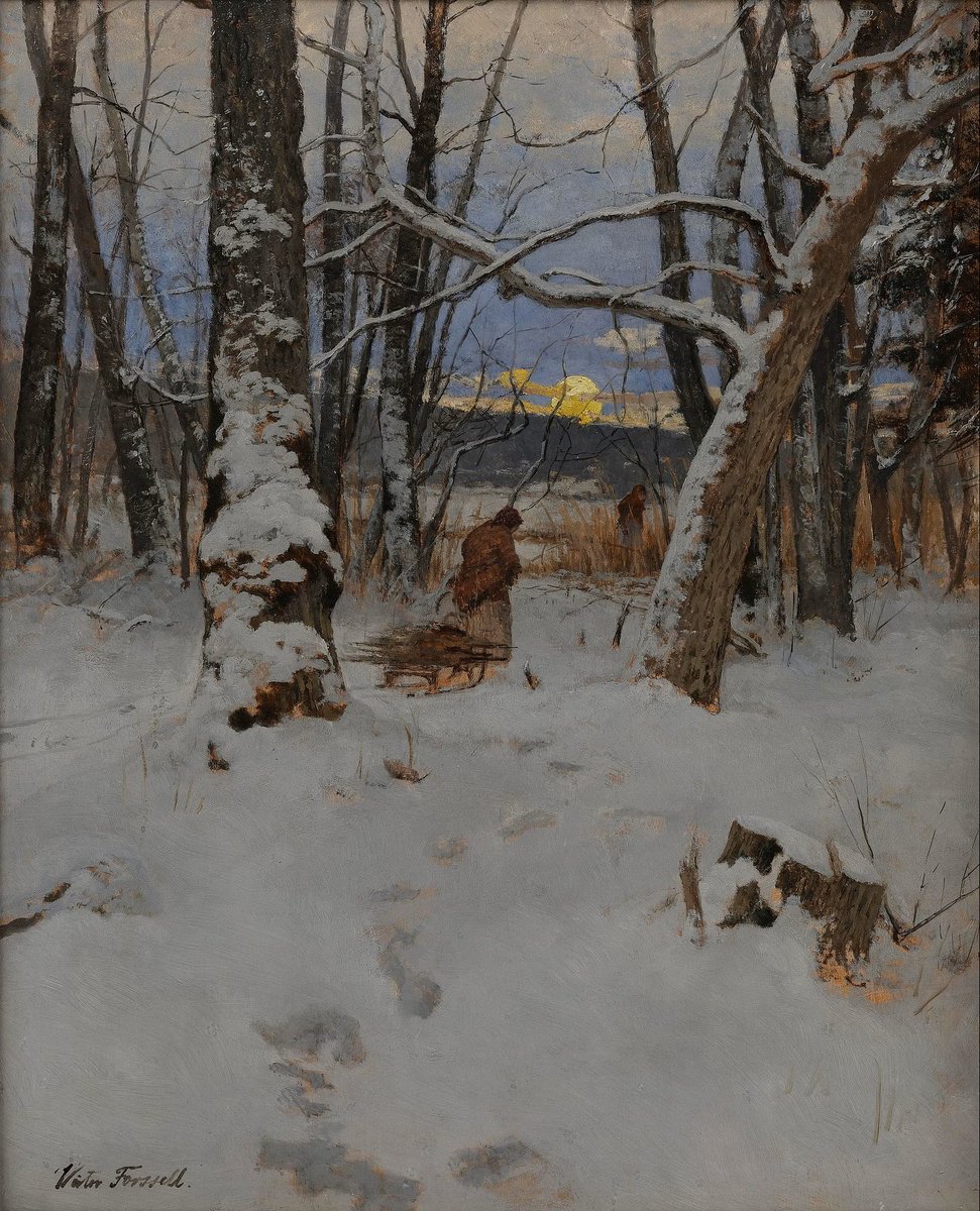 DailyClassicArt's tweet image. Victor Forssell - "Winter, Sunset"