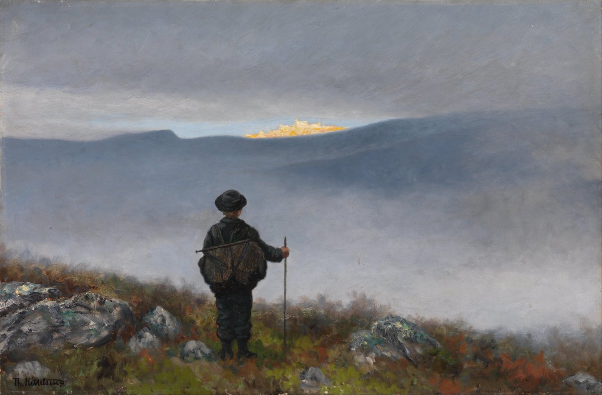 Theodor Kittelsen - "Far, far away Soria Moria Palace shimmered like Gold" (1900)