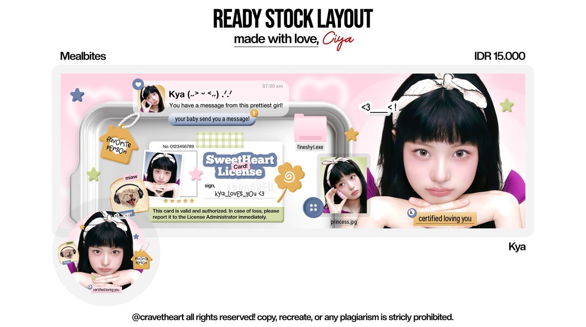 cravetheart's tweet image. help repost yaa? thank uu ‹𝟹

aku masih "OPEN REQUEST" untuk katalog "MEALBITES" ya guys! yg berminat nanti formnya aku send via dm, jgn lupa mention dulu yh 🫶🏻

dan ini ada 4 layout ready stock kya &amp;amp; wonyoung yg siap dijemput, free retext ya :3

#zonauang