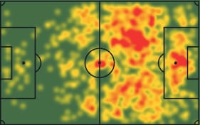 Mapa de calor de Enzo Larrosa la última temporada. Jugador de área con participación en la elaboración de juego, especialmente en la interior izquierda del esquema. Las diagonales son parte fundamental de su repertorio, así como el juego aéreo. 

Queremos todos que le vaya bien