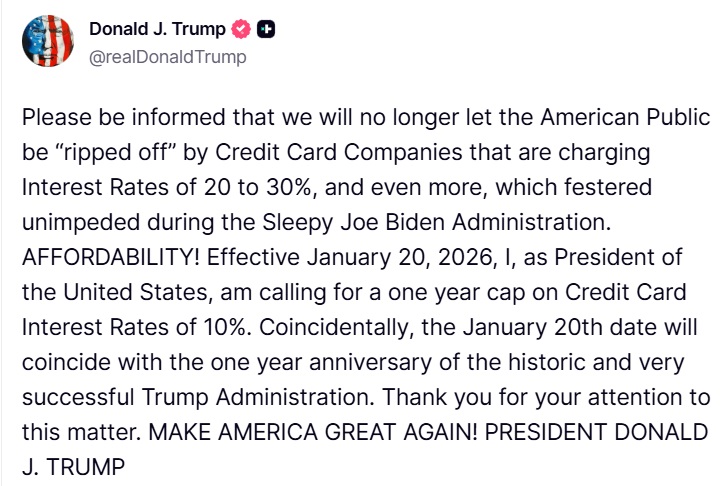 TrumpDailyPosts's tweet image. Donald J. Trump Truth Social Post 08:10 PM EST 01.09.26