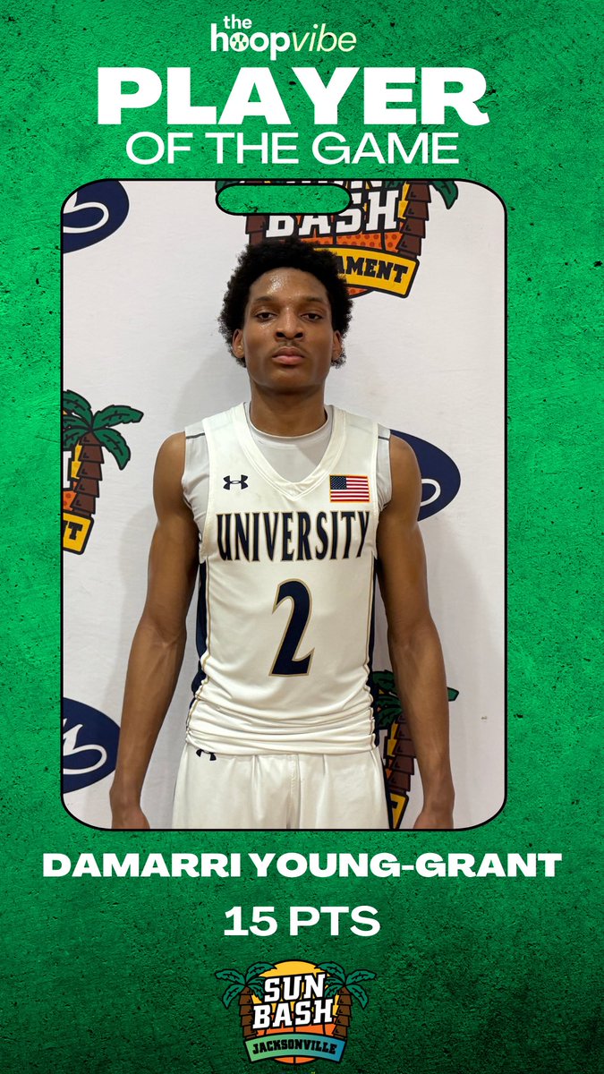 thehoopvibe's tweet photo. Game 3: @sunbashtourney Jacksonville

Final Score

Boca Ciega 80
Uni. Christian 69

Players of The Game

2026 G Keshawn Andrews (25 PTS) - Boca Ciega

2027 G Damarri Young-Grant (15 PTS) - University Christian https://t.co/dlnNIw3Ins