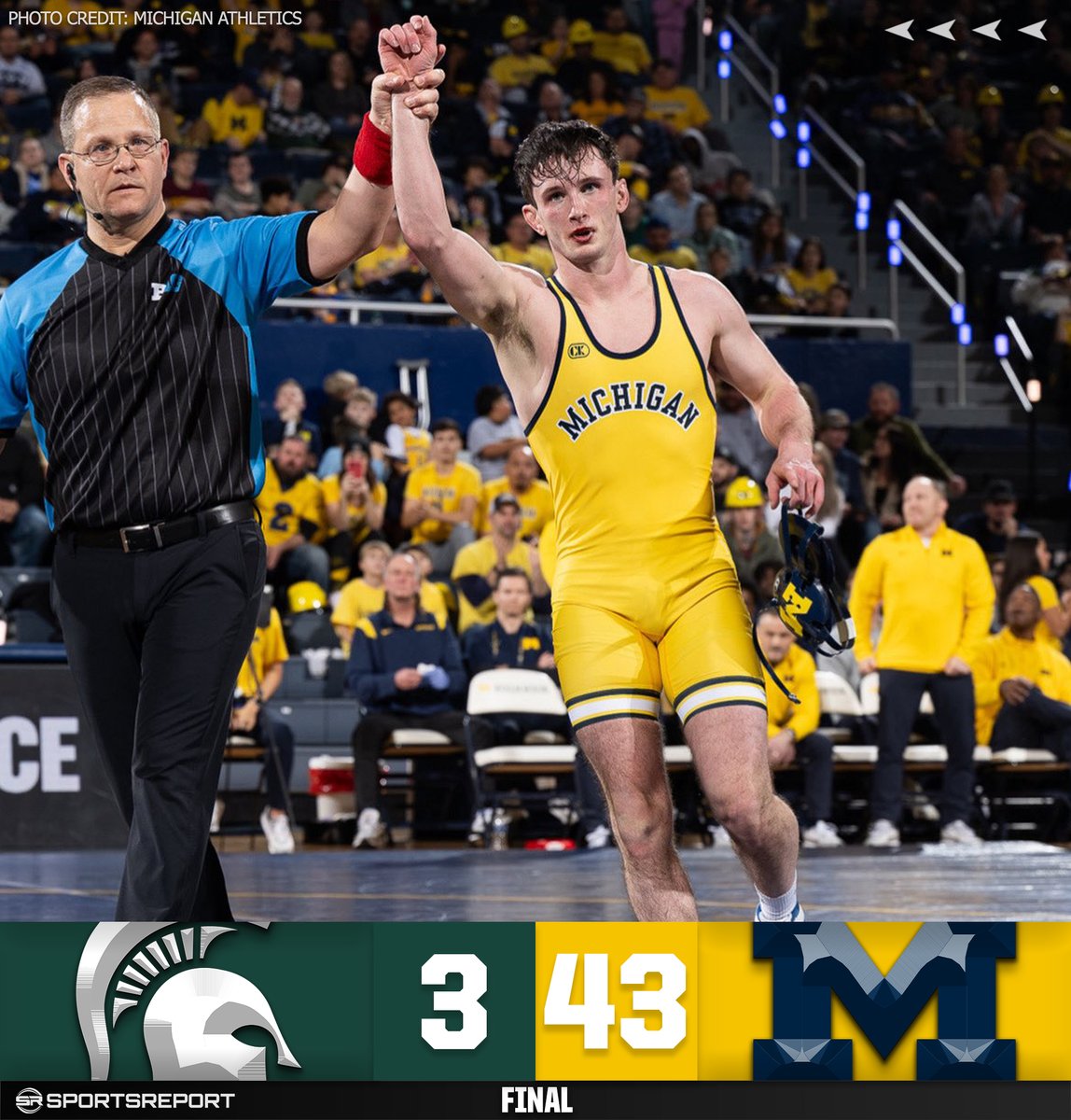 SRWolverines's tweet photo. WOLVERINES WIN!!! Michigan demolishes Michigan State!! https://t.co/AaxaRmy0No