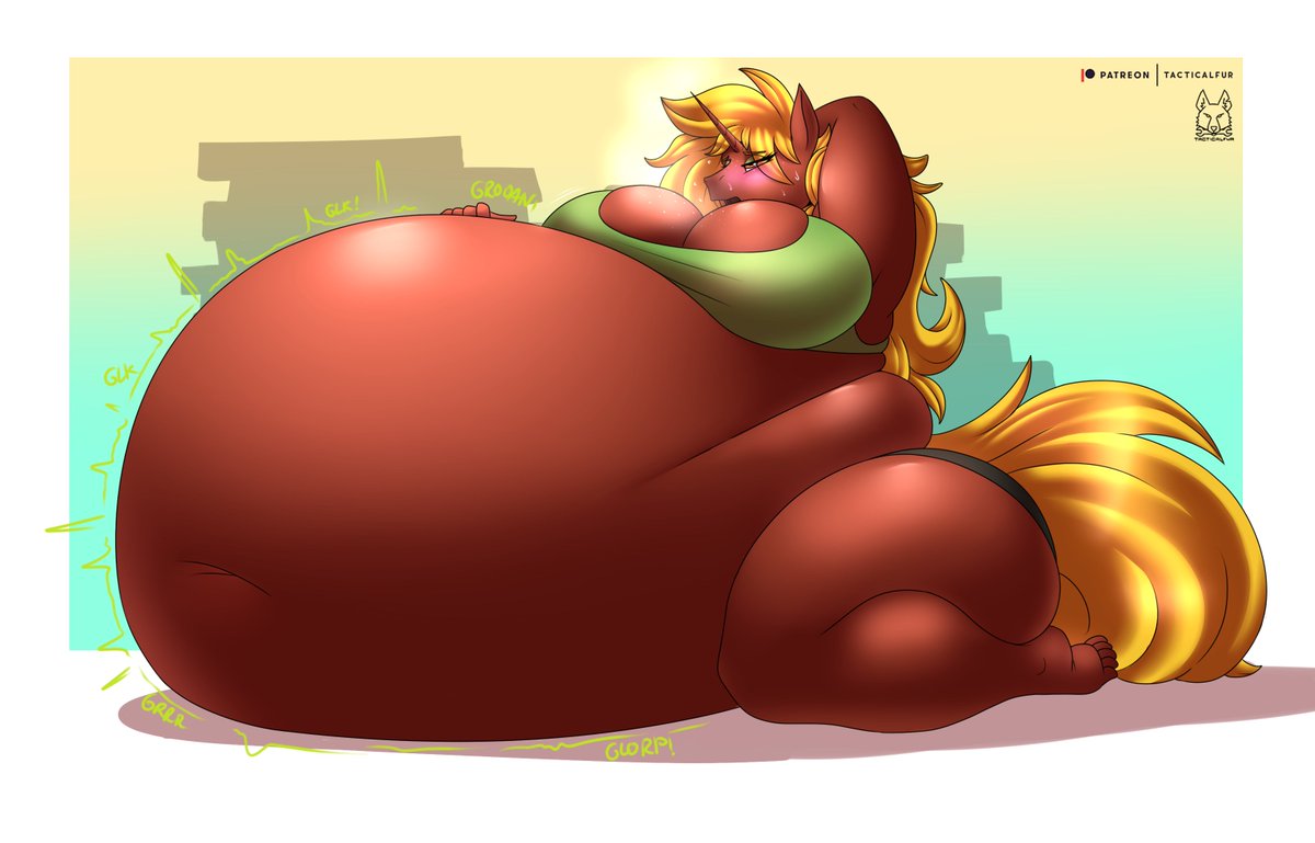 Commission - Enough pizza 

Commission I did for my good friend <a href="/GladiWrites/">GladiWrites</a> of <a href="/Fan777Zelda/">ZeldaFan777 🔞</a> sexy pone Totty binging on pizza! Think she had enough?