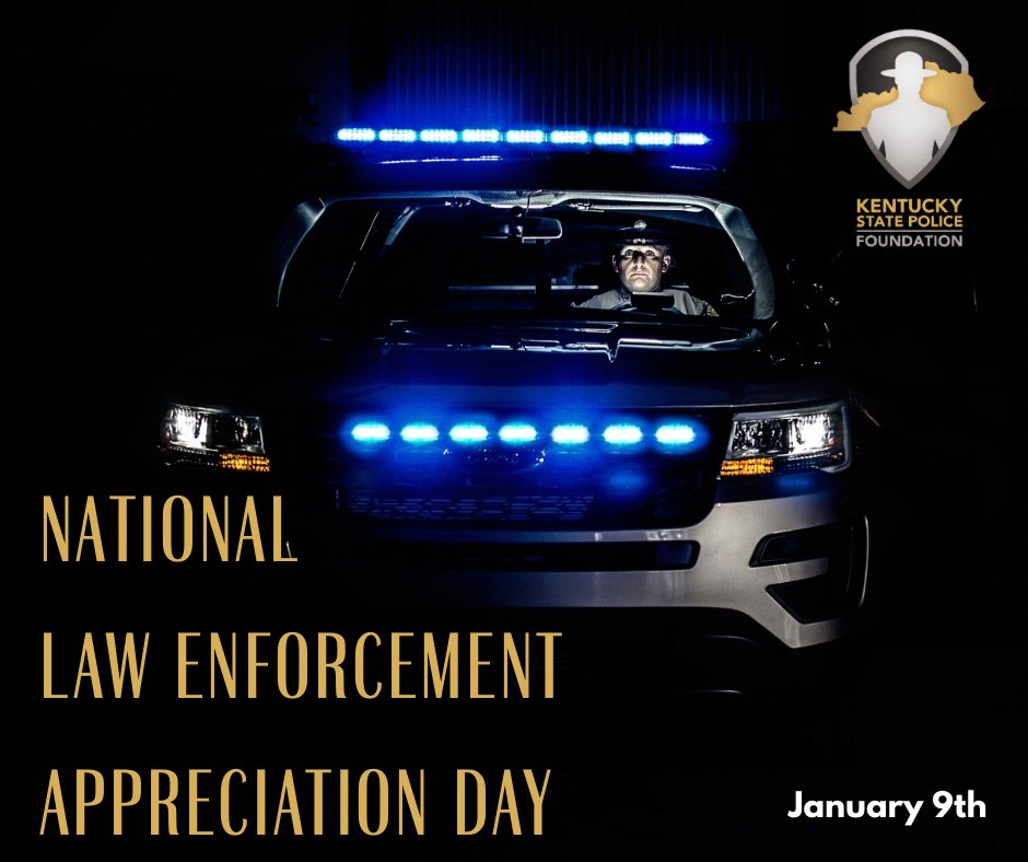KSPFoundation's tweet photo. On this National Law Enforcement Appreciation Day, we continue to shout from the rooftops our deep appreciation for KSP. https://t.co/npSfwNFewZ 
#KSPFoundation #KSPF #ThinGrayLine #KSPFamily #supportksp #KSP #HeroesNeedHeroes https://t.co/H53bjb3gHD