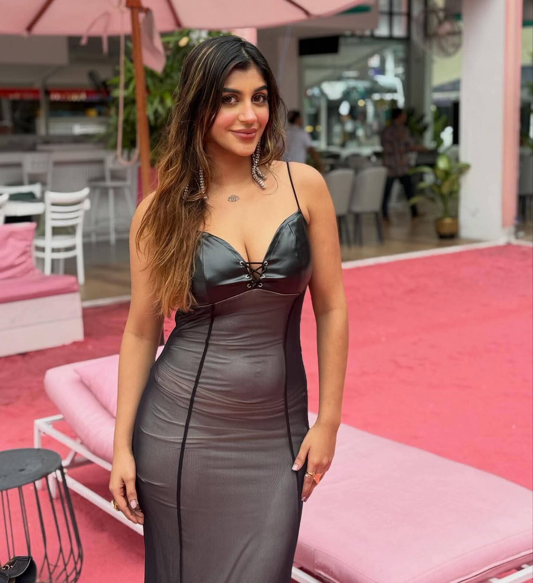 Keerthi560221's tweet photo. "Turning heads and breaking hearts in this killer black fit 🔥 Leather and lace-up vibes got me feeling unstoppable tonight 💋"

#BlackDress #LBD #SexyVibes #OutfitOfTheNight #FlamingoNights #SlayQueen #BoldAndBeautiful #FashionKilla #HotGirlSummer #ConfidenceIsKey #GlamLife #CurvesOnFleek #NightOut #StyleInspo #allblackeverything