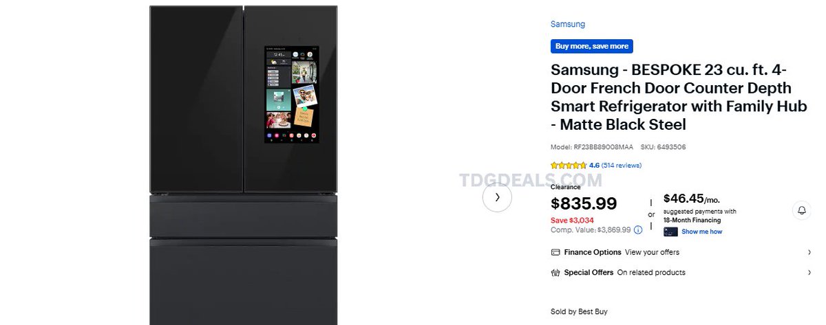 thedealsguy_'s tweet photo. BEST BUY INSANE FRIDGE DEAL 🚨
Up to $3,000 OFF

Showing $835 at select stores (YMMV)

Check nearby locations and try store pickup
https://t.co/3zWKMKjkCT

#BestBuyPartners @BestBuy #Ad https://t.co/FnLLOZnnwA