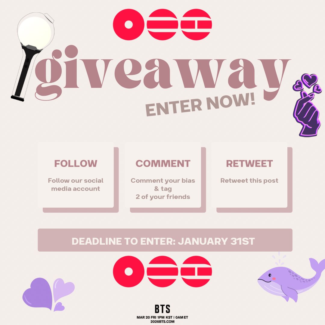 mochicartph's tweet photo. We waited. We believed. Now BTS is coming back this March 💜 To celebrate, I’m hosting a special BTS GIVEAWAY for ARMY 🫶 Because this comeback deserves all the love.

For Filo Armys only. 
Get a chance to win sealed BTS Merch. 🎁
5 WINNERS. #bts #BTSComeback2026 #btsmerch https://t.co/bDjJq656uI