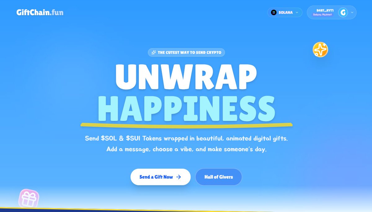 SloviOnChain's tweet image. LAUNCHED - Giftchain is now live!! 🥳🎁
giftchain.fun

You can now do all your gifting
fully on-chain. Wrap crypto with a message &amp;amp;
Send it as a gift.
And we keep a public record of it 💌

If you’re building something on blockchain
and want funds in crypto, bring your…