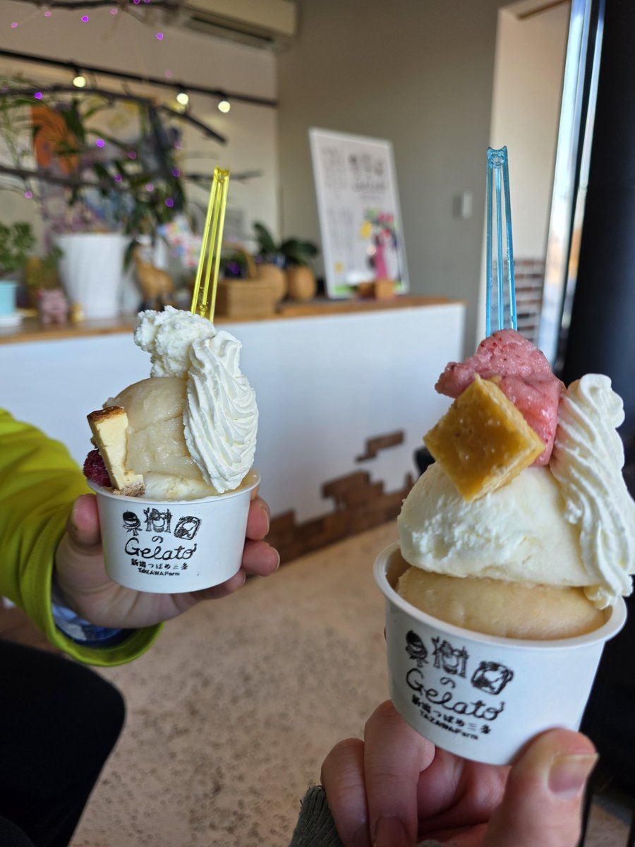 配達の合間に田沢さんでジェラートタイムꉂ🤭 うまし！ #田沢農園