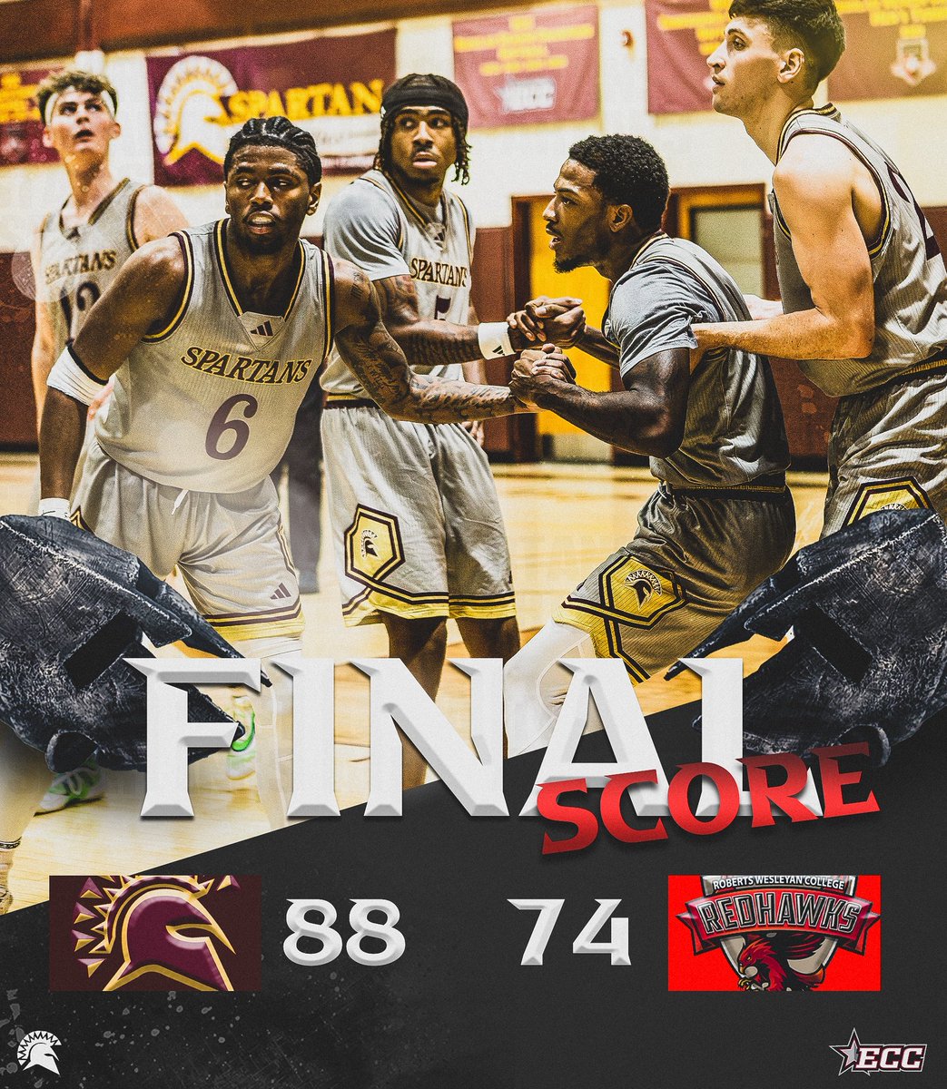 STACBasketball's tweet image. ‼️SPARTANS WIN‼️

Your Spartans (7-9) use a strong 2nd half to secure the win over conference opponent, Roberts Wesleyan University.

Starrell Hearns led the charge with 27 points and 6 rebounds.

#Spartans | #ByAnyMeans