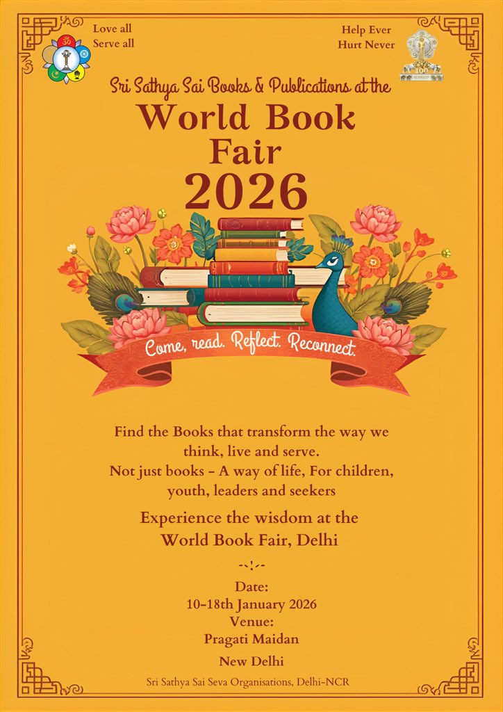 As part of the Centenary Celebrations, we welcome everyone to explore a collection of #books that inspires inner transformation and social responsibility — reminding us that true education is that which builds character.

W 20, Hall Number 6 📚
#WorldBookFair, Bharat Mandapam