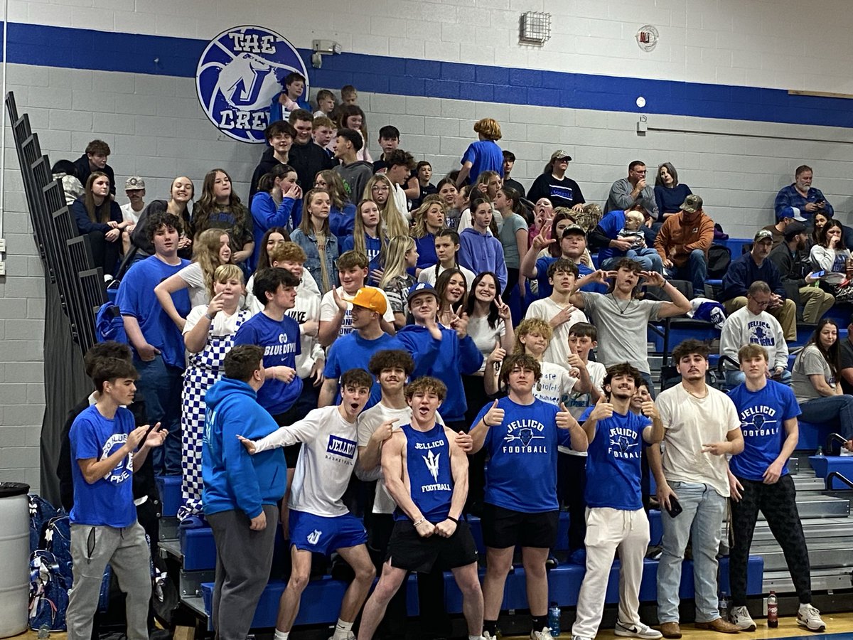 bigstjohn's tweet photo. Student section rocked it tonight at Jellico High to help their team pull off a big win vs Oliver Springs!
@Russell77JT @lafollettepress @1450_WLAF @5StarPreps https://t.co/87iPibpno2