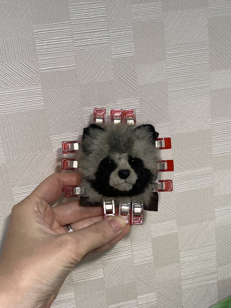 ※たぬき 今乾燥中のフレームたぬきさんも連れて行きます。前に作ったドールより