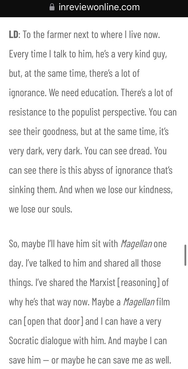 Lav Diaz said if he could show Magellan to anyone in the Philippines, it would be "to the farmer next to where I live. Every time I talk to him, he’s a very kind guy,but,at the same time, there’s a lot of ignorance. You can see goodness, but at the same time [...]you see dread."