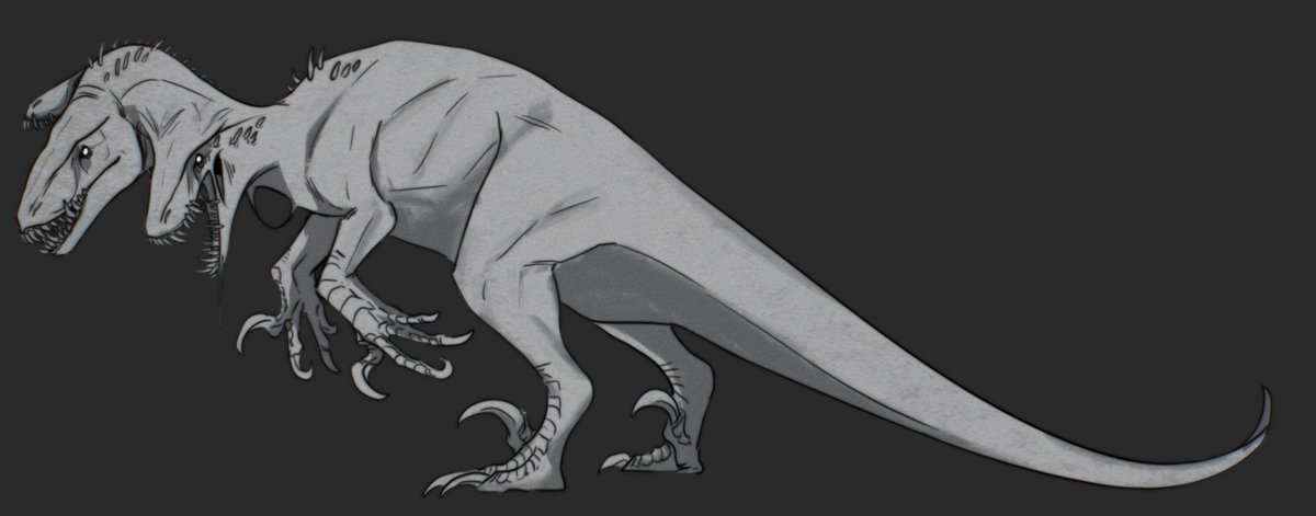 r3ychii's tweet photo. old art of a mutated utahraptor https://t.co/6QfccPJOA6