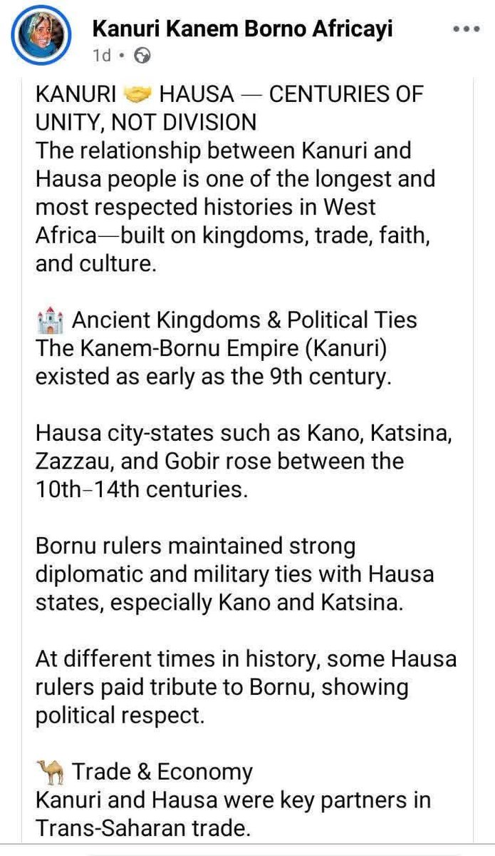 OnyebuchiO45673's tweet photo. Kanuri people urged the #Hausas for unity at this critical time of Fulani carnage against them as #Kanuris backed #Hausa ownership of #Kano and Katsina.
@real_IpobDOS
@NGRSenate @ProfZulum @SeiHausa https://t.co/KYigKQCtr5
