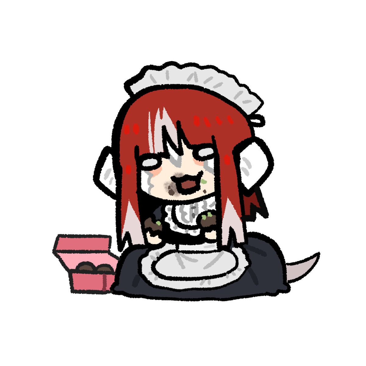 FF14bee's tweet image. 저번처럼 또 자캐 먹이라는 요청의 커미션 들어와서 그린 두쫀쿠 렌짱