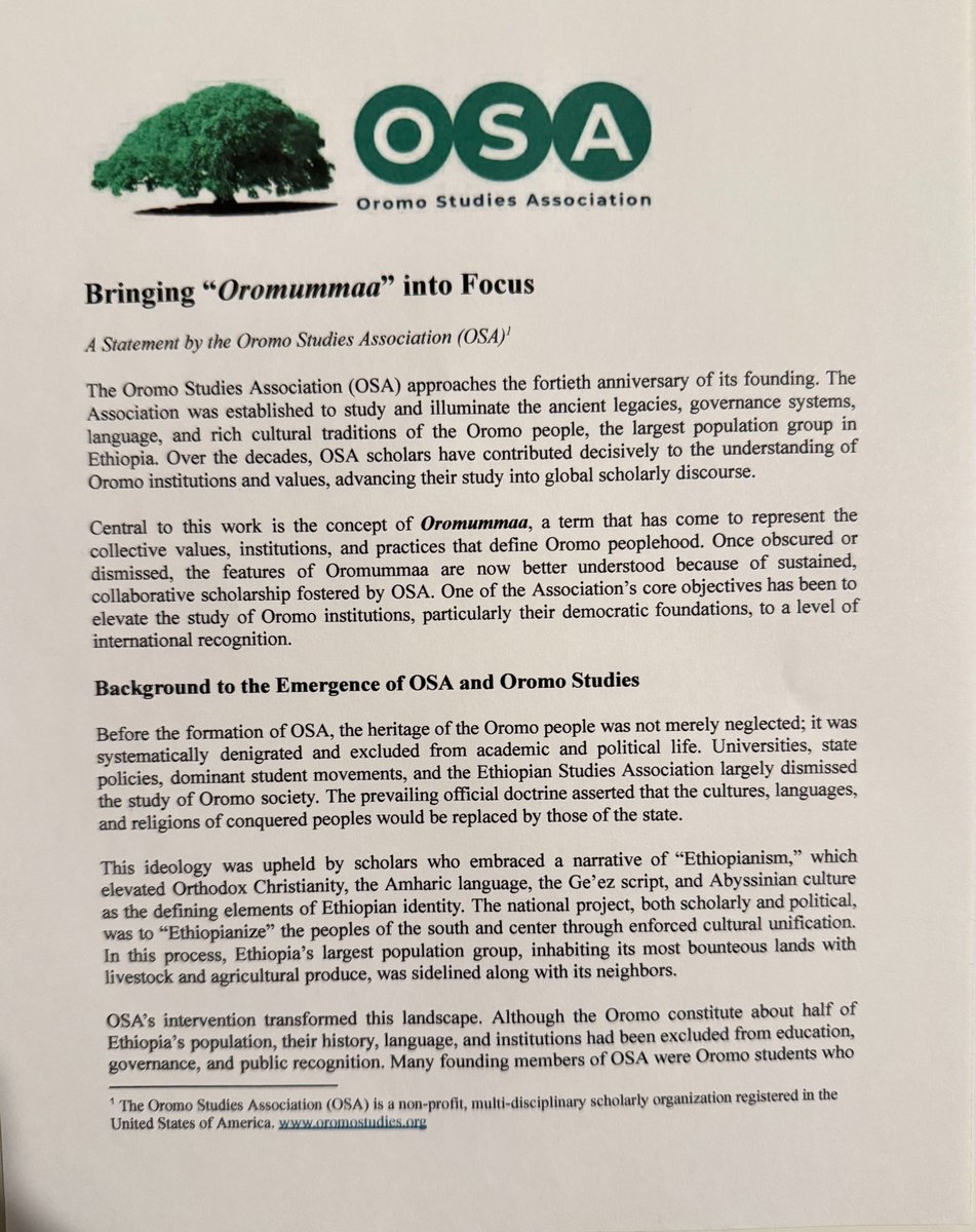 Oromo Studies Association (OSA) tweet media