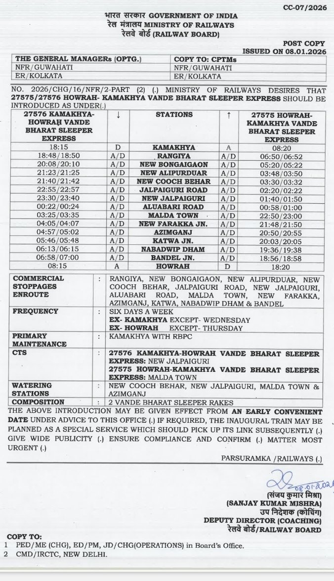 arunabhdevshar1's tweet photo. Sir🙏🏻 @PMOIndia @RailMinIndia @CMOfficeAssam We need an answer! Why V B Sleeper Exp in KOKRAJHAR; The stoppages was not given. On the other hand; Easily, stoppages were given to the NCB &amp; NOQ! Protests will be held in the Capital of Bodoland. @RailNf @EasternRailway @arpa_assam https://t.co/HGmN00XyB2