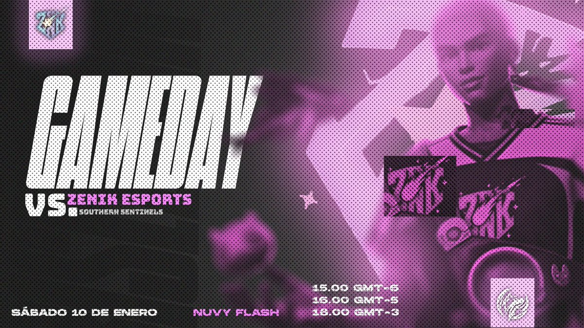 🔥 ¡Se viene Zenik! 🔥

Zenik LAS se enfrenta a <a href="/SouthSentinels/">Southern Sentinels</a> en la Nuvy Flash. Cada ronda va a contar, y vamos a darlo todo en el servidor. 🔥

⏰ Horarios:
15 hs 🇲🇽🇸🇻🇨🇷
16 hs 🇨🇴🇵🇪🇪🇨
18 hs 🇦🇷🇧🇷🇺🇾🇨🇱
🆚: <a href="/SouthSentinels/">Southern Sentinels</a> 

#RiseZenik #VALORANT #LATAM #NuvyFlash #OneMoonTime