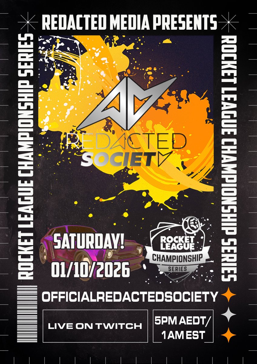 Tune in to twitch.tv/officialredact… to see RS compete in the RLCS 2026 Open 2 Qualifiers!, Make sure to bring a snack and a drink as its going to be a long stream!