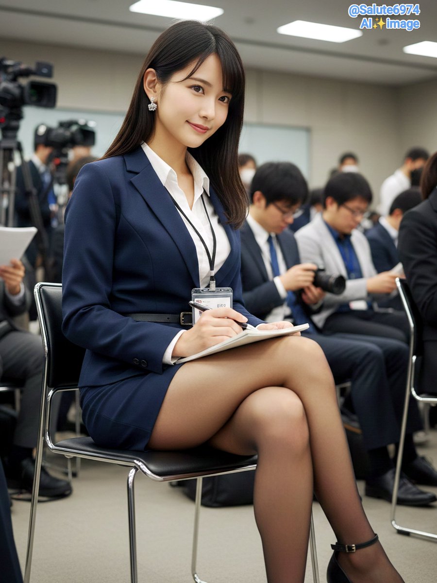 salute6974's tweet photo. 記者のお姉さんは今日も忙しい 
#AIart #AIphoto #AIgirl #AI美女 https://t.co/fDpqEGMJYR