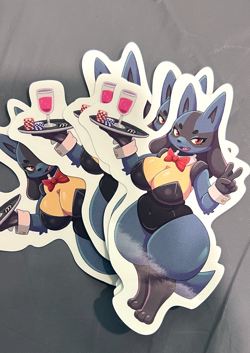 Stickers of @Nezumi_90 's Lucario “Lime” that I drew for #JMoF2026