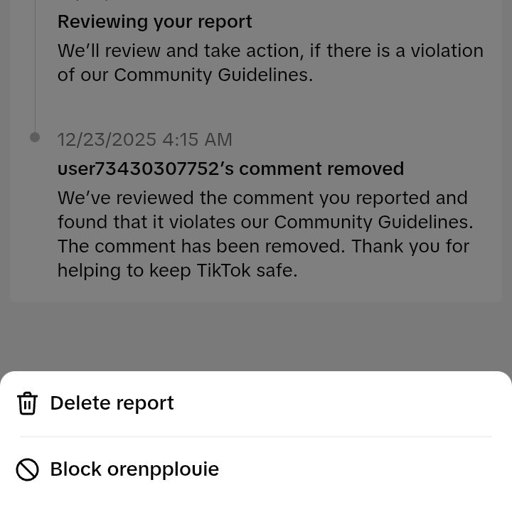 OkImRobert's tweet photo. @NanaHVB A Heads up.  If you report someone on Tiktok and check back later and click.  "More Options" , You can see what they change their username to. For example , this guy changed his name and profile pic to ---- probably to post when shes going to Canada. https://t.co/DZMDtbicEZ
