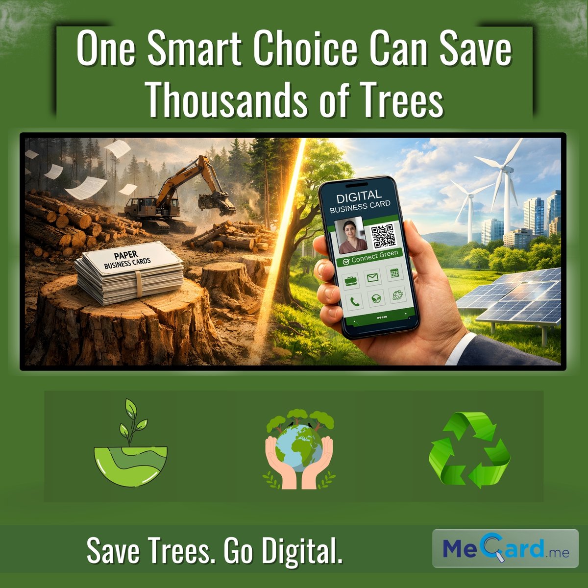 Me_CardIndia's tweet photo. 🌱 SAVE TREES. GO DIGITAL. 🌱

Small switch. Big impact.
Move from paper cards to Digital Business Cards and support sustainability, ESG goals &amp; eco-friendly workplaces.
Less paper. More purpose. 🌍
📲 Go Digital. Lead Sustainably.
#GoGreen #SaveTrees #Paperless #DigitalBusiness https://t.co/Hrowi1IZTz