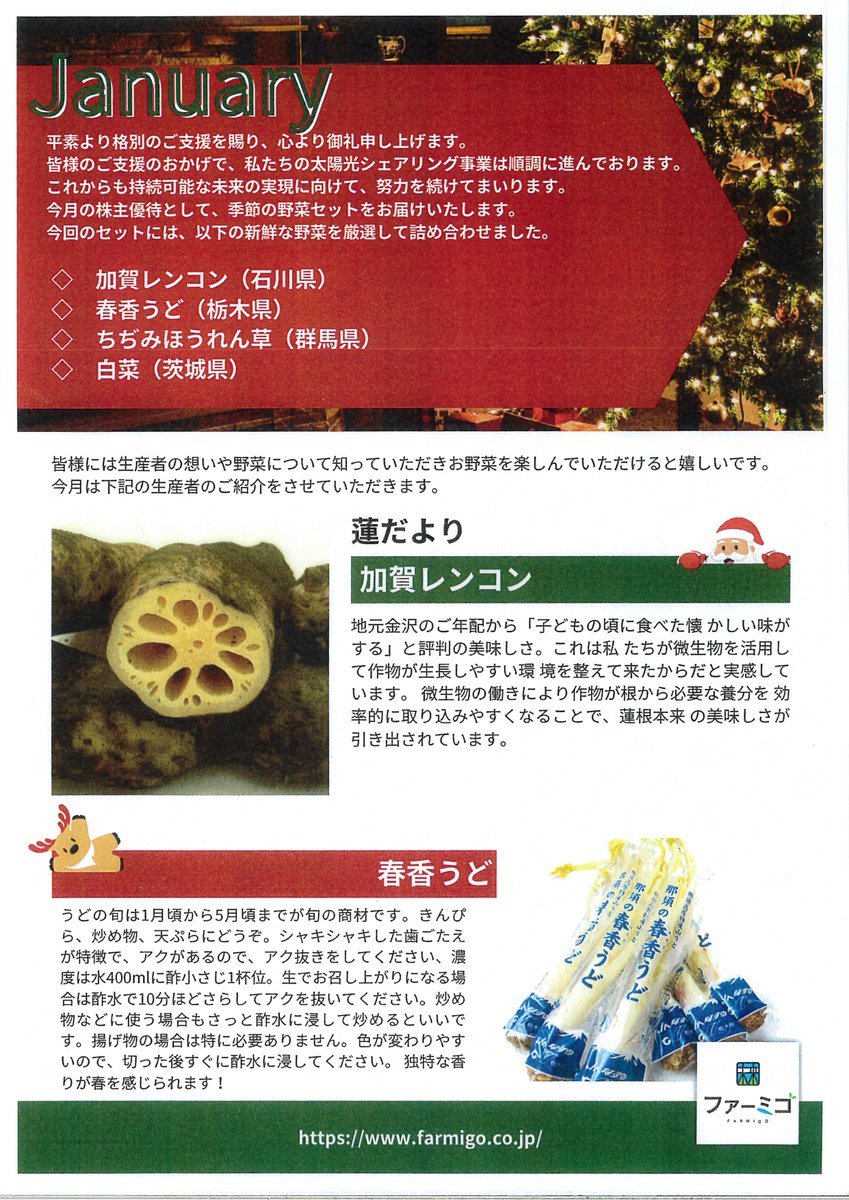 IFO_SHIGERU's tweet photo. FARMIGO A種優先株式(株主コミュニティ銘柄) 

株主優待の野菜セット到着！(2026年到着分1回目)

#FARMIGO
#株主コミュニティ
#みらい證券

https://t.co/ZDG8hDtcy1 https://t.co/biEsEYONqH