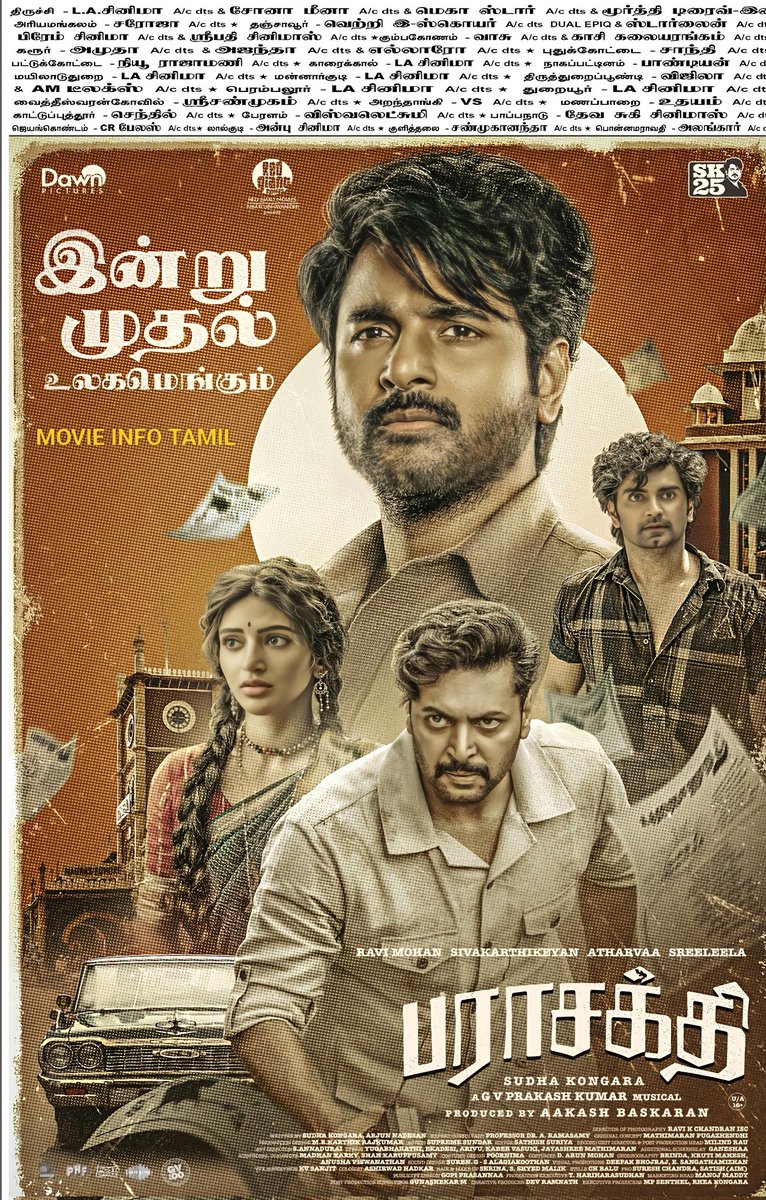 movieinfotamil's tweet photo. #Parasakthi Tamil Movie #Trichy #Tirunelveli #Salem #NorthArcot Area Total Theatres List 

#ParasakthiFromToday #SK25
#TheeParavattum #தீபரவட்டும் 
#raviKchandran #sreeleela #Atharvaa #RaviMohan #akashbhaskaran https://t.co/okmJkqbeNJ