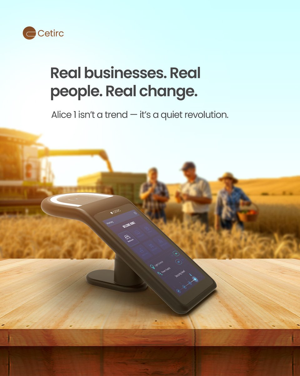 cetirc88's tweet photo. Real businesses.
Real people.
Real change.

Alice 1 isn’t built for trends — it’s built for impact.
From farms to storefronts, we’re redefining how payments feel: simple, human, and secure.

This is the quiet revolution.
This is Cetirc. https://t.co/JYc9jELFmk